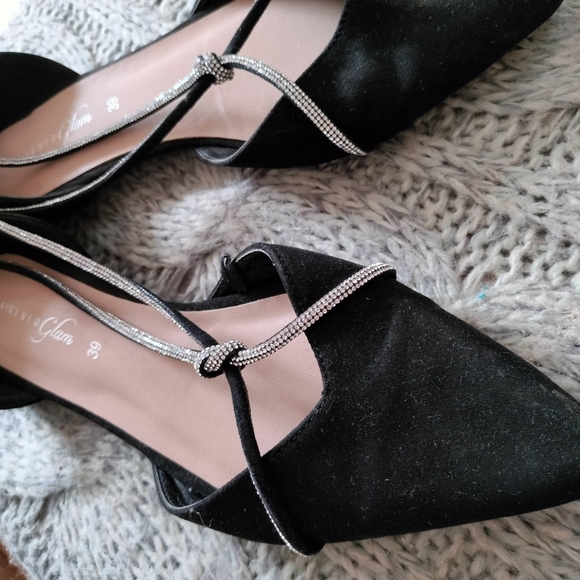 Embellished Faux Suede Pumps - Picture 7 of 16